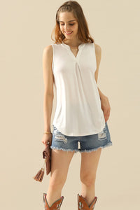 Thumbnail for Ninexis Full Size Notched Sleeveless Top