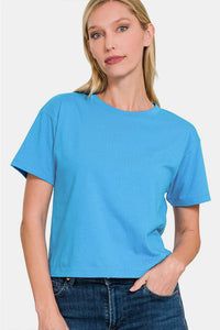 Thumbnail for Zenana Round Neck Short Sleeve Cropped T-Shirt