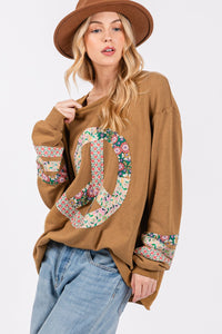 Thumbnail for SAGE + FIG Peace Applique Patch Long Sleeve Top