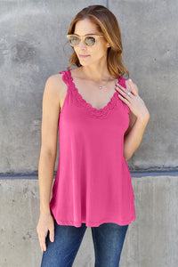 Thumbnail for Basic Bae Full Size Lace Detail V-Neck Cutout Cami