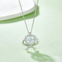 Thumbnail for Moissanite 925 Sterling Silver Bow & Heart Necklace