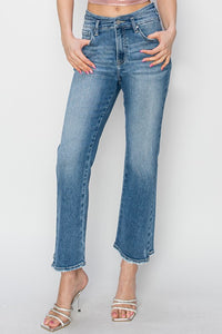 Thumbnail for RISEN High Rise Slim Straight Jeans