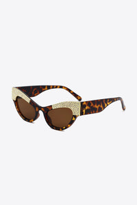 Thumbnail for UV400 Rhinestone Trim Cat-Eye Sunglasses