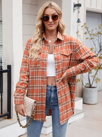 Thumbnail for Mandy Plaid Button Up Long Sleeve Shirt