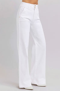 Thumbnail for RISEN Full Size Tummy Control Double Button Wide Leg Jeans