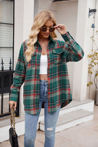 Thumbnail for Mandy Plaid Button Up Long Sleeve Shirt