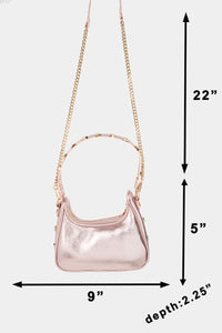 Thumbnail for Fame Star Button Trim Hobo Handbag