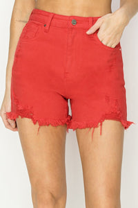 Thumbnail for RISEN High Rise Distressed Denim Shorts