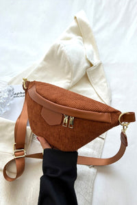 Thumbnail for Zenana Corduroy Crossbody Bag with Removable Strap