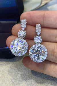 Thumbnail for 12 Carat Moissanite Platinum-Plated Drop Earrings