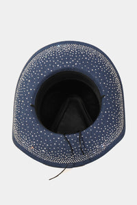 Thumbnail for Fame Rhinestone Wide Brim Denim Hat