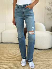 Thumbnail for Judy Blue Full Size Mid Rise Destroyed Hem Distressed Jeans