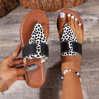 Thumbnail for Animal Print Open Toe Sandals