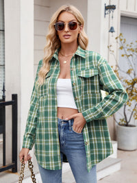 Thumbnail for Mandy Plaid Button Up Long Sleeve Shirt