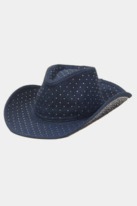 Thumbnail for Fame Rhinestone Wide Brim Denim Hat