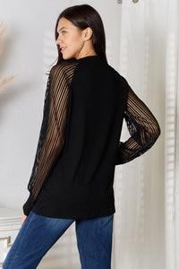 Thumbnail for Double Take Round Neck Raglan Sleeve Blouse