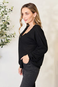 Thumbnail for Zenana Buttoned Long Sleeve Blouse