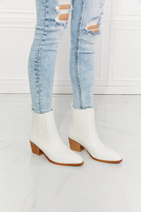 Thumbnail for MMShoes Love the Journey Stacked Heel Chelsea Boot in White