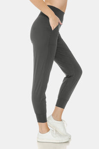 Thumbnail for Leggings Depot Wide Waistband Slim Active Joggers