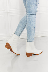 Thumbnail for MMShoes Love the Journey Stacked Heel Chelsea Boot in White