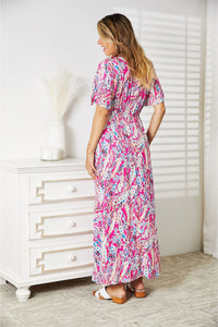 Thumbnail for Double Take Multicolored V-Neck Maxi Dress