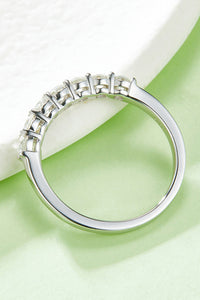 Thumbnail for Moissanite Platinum-Plated Half-Eternity Ring