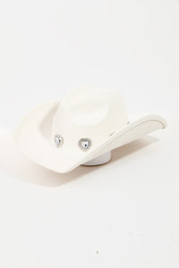 Thumbnail for Fame Rhinestone Pave Heart Cowboy Hat