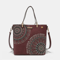 Thumbnail for Nicole Lee USA Metallic Stitching Embroidery Inlaid Rhinestone Tote Bag