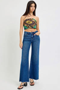 Thumbnail for RISEN Tummy Control High Rise Wide Leg Jeans