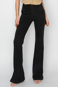 Thumbnail for RISEN Full Size High Rise Side Slit Cargo Bootcut Jeans