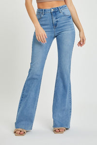 Thumbnail for RISEN Full Size High Rise Raw Cut Hem Bootcut Jeans