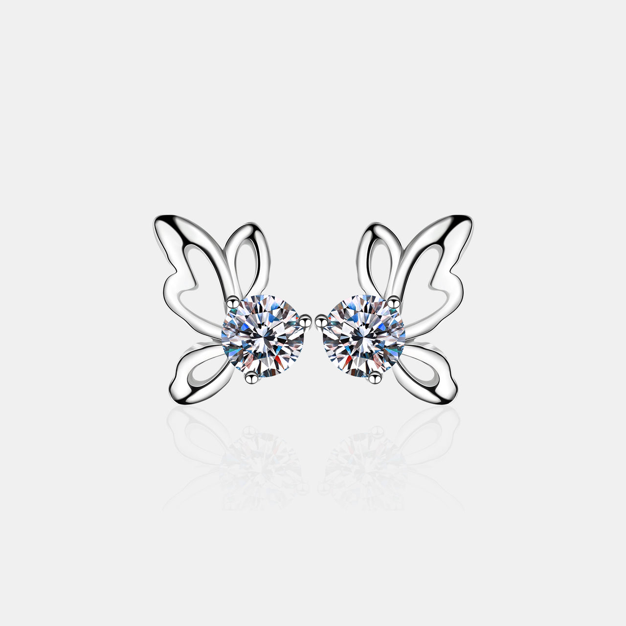 1 Carat Moissanite Butterfly Shape Earrings