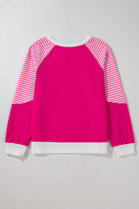 Thumbnail for Striped Round Neck Long Sleeve Sweatshirt