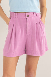 Thumbnail for HYFVE High Waist Pleated Linen Shorts