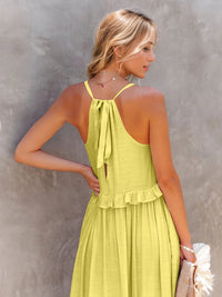 Thumbnail for Ruffled Sleeveless Tiered Maxi Dress with Pockets