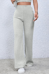 Thumbnail for Basic Bae Full Size Ribbed High Waist Flare Pants