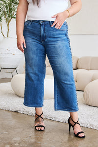 Thumbnail for Judy Blue Full Size Braid Side Detail Wide Leg Jeans