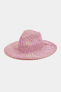 Thumbnail for Fame Checkered Straw Weave Sun Hat