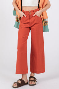 Thumbnail for SAGE + FIG Wide Leg Cropped Pants