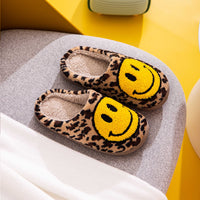 Thumbnail for Melody Smiley Face Leopard Slippers