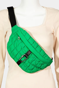 Thumbnail for Fame Carabiner Bubble Texture Quilted Sling Bag