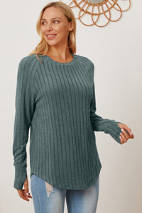 Thumbnail for Basic Bae Full Size Ribbed Thumbhole Sleeve T-Shirt