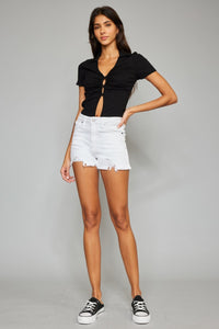 Thumbnail for Kancan Full Size High Rise Frayed Hem Denim Shorts