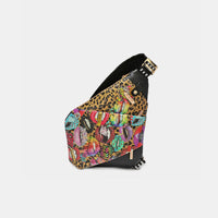 Thumbnail for Nicole Lee USA Vegan Leather Leopard & Lip Pattern Crossbody Bag