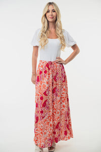 Thumbnail for White Birch Full Size High Waisted Floral Woven Skirt