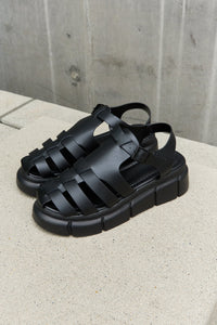 Thumbnail for Qupid Platform Cage Stap Sandal in Black