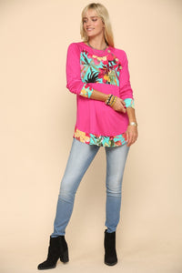 Thumbnail for Celeste Full Size Tropical Print Long Sleeve T-Shirt