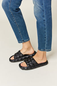 Thumbnail for WILD DIVA Pyramid Stud Toe Band Footbed Sandals