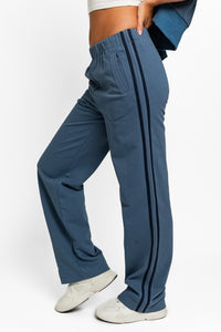 Thumbnail for Le Lis High Waisted Side Stripes Straight Track Sweatpants