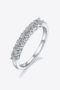 Thumbnail for Moissanite Platinum-Plated Half-Eternity Ring